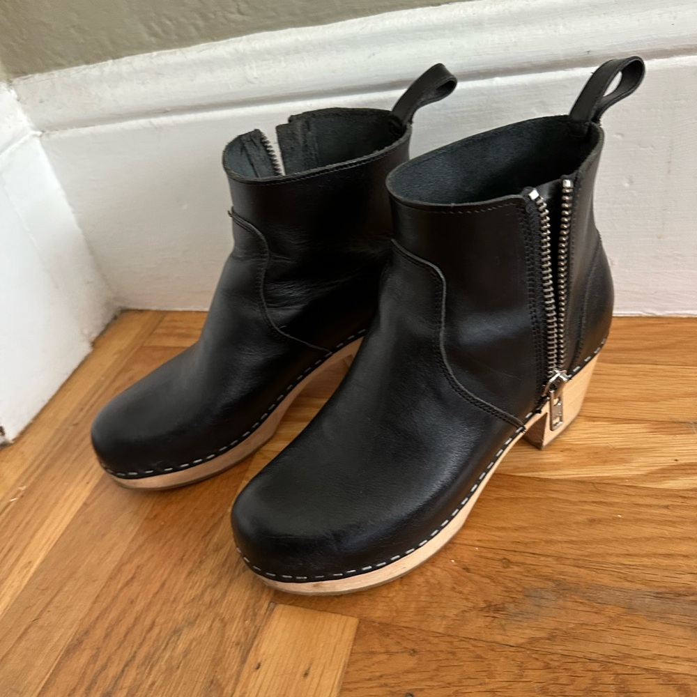 Swedish Hasbeens, Zip It Emy, black size 39